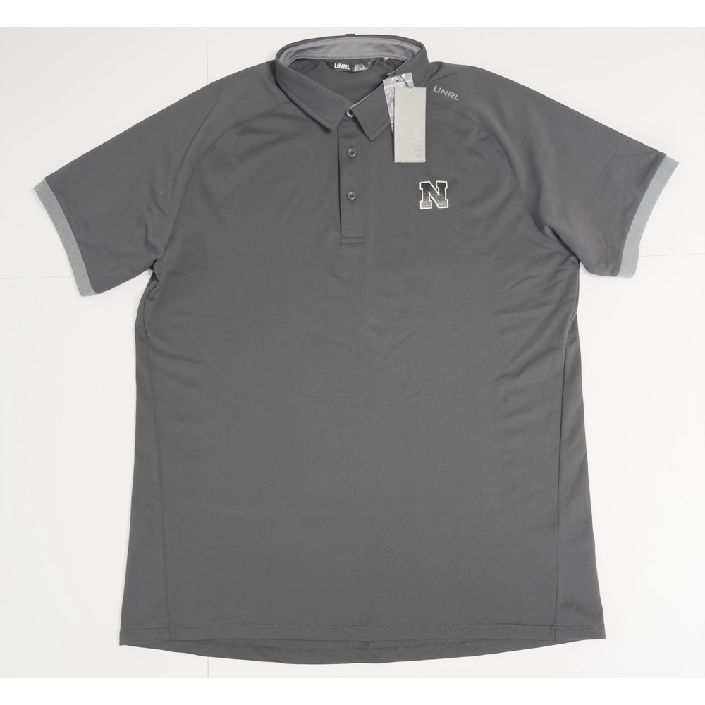 UNRL Tradition Polo Men's L Short Sleeve Performance Nebraska Huskers Football - Picture 2 of 12
